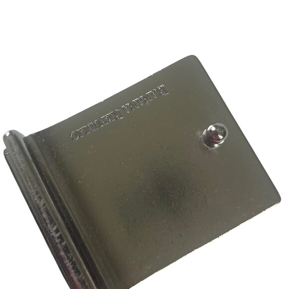 Banana Republic Leather Belt Mens Black Silver Buckle 36" - Picture 8 of 8